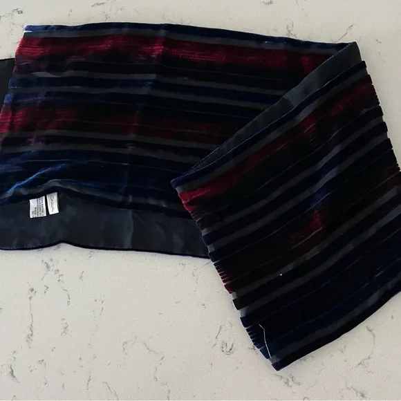 Striped Velvet Scarf - Picture 2 of 3